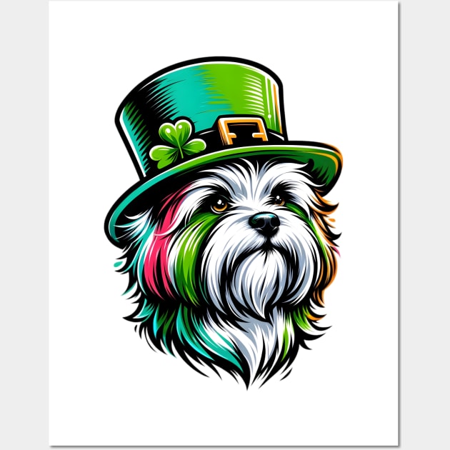 Maltese Dog Enjoys Saint Patrick's Day Festivities Wall Art by ArtRUs